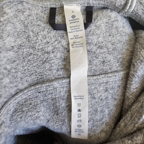 Lululemon Fleece & Thank You Half Zip Hoodie Gray Black Cozy Warm Size 2 - Picture 5 of 10